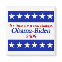 Real Change Obama Biden Magnets by naturetees Real Change Obama Biden Magnets
