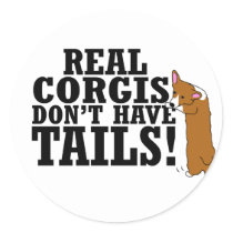 Real Corgis Don't Have Tails stickers by MenagerieMayhem Real Corgis Don't Have Tails stickers