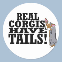Real Corgis Have Tails stickers by MenagerieMayhem Real Corgis Have Tails stickers