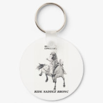 Real Cowboys Ride Saddle Bronc keychains