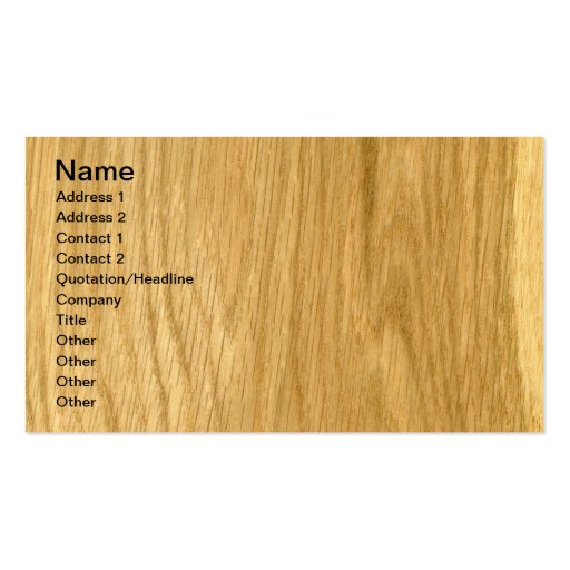 Real Crown Cut Oak Veneer Woodgrain Business Card (front side)