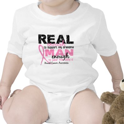 Real Enough Man Enough Grandma 2 Breast Cancer Creeper