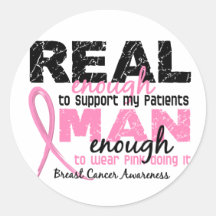 Real Enough Man Enough Patients 2 Breast Cancer Stickers