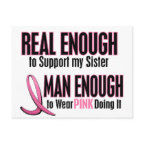 Real Enough Man Enough SISTER postcards by awarenessgifts Real Enough Man Enough SISTER postcards