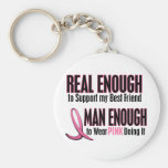 Real Enough Man Enough To Wear Pink BEST FRIEND Key Chain