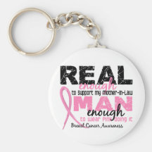 Real Enough Mother-In-Law 2 Breast Cancer Keychain