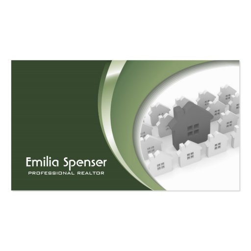 Real Estate Agency Green Business Card (front side)
