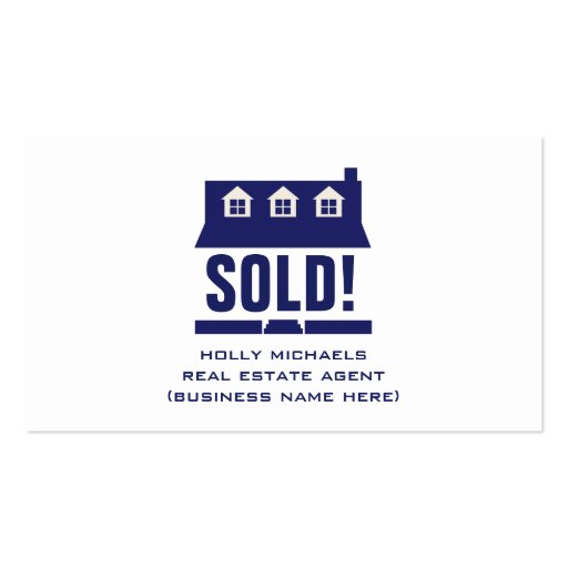 Real Estate Agent - Blue Cape Style House Business Cards (front side)