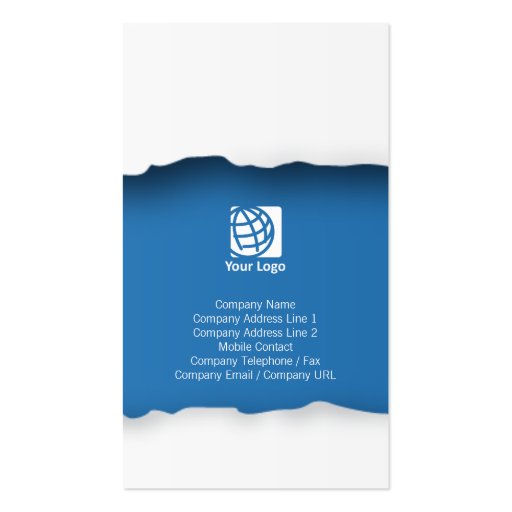 Real Estate Agent Business Card Ripped Paper (back side)