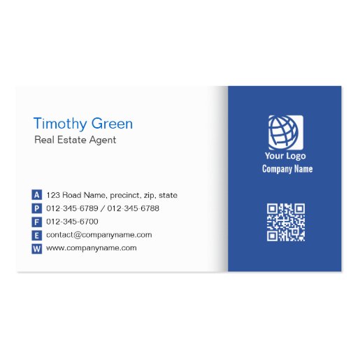 Real Estate Agent Business Card Simple #06 (front side)