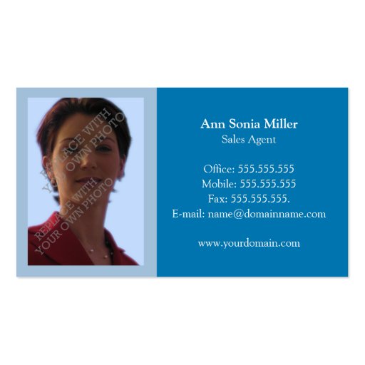Real Estate Agent Business Cards (front side)
