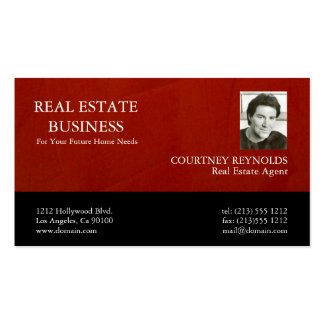 Real Estate Agent Marsala Crimson Business Cards