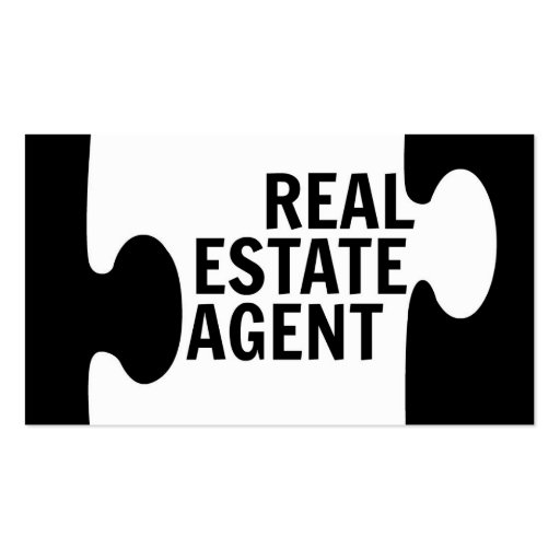 Real Estate Agent Puzzle Piece Business Card (front side)