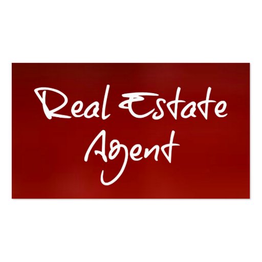 Real Estate Agent Red Business Card (front side)