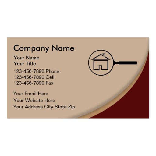 Real Estate Appraiser Business Card (front side)