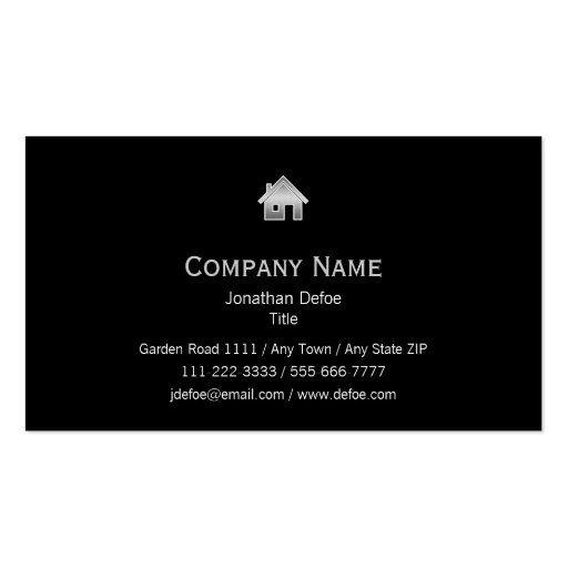 Real Estate B-W Business Card (front side)