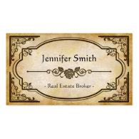 Real Estate Broker - Elegant Vintage Antique Business Card