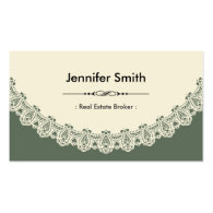 Real Estate Broker - Retro Chic Lace Business Cards