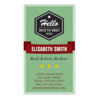 Real Estate Broker - Vintage Retro Stylish Business Card Template