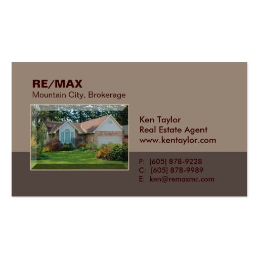 Real Estate Bungalow Home Business Card Beige