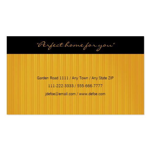 Real Estate Business Card (back side)