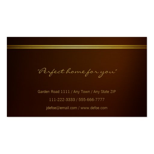 Real Estate Business Card (back side)