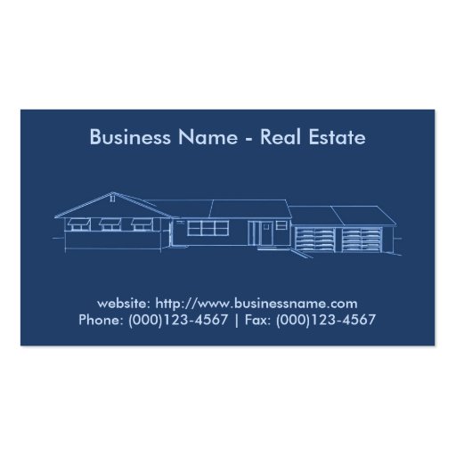 Real Estate Business Card: House Blueprint