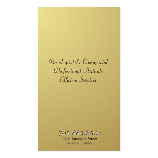 Real Estate Business Card Monogram Black & Gold (back side)