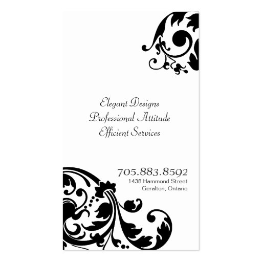 Real Estate Business Card Monogram Black & White (back side)