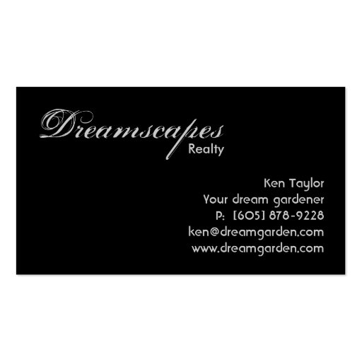 Real Estate Business Card Pretty House Driveway Bl (back side)
