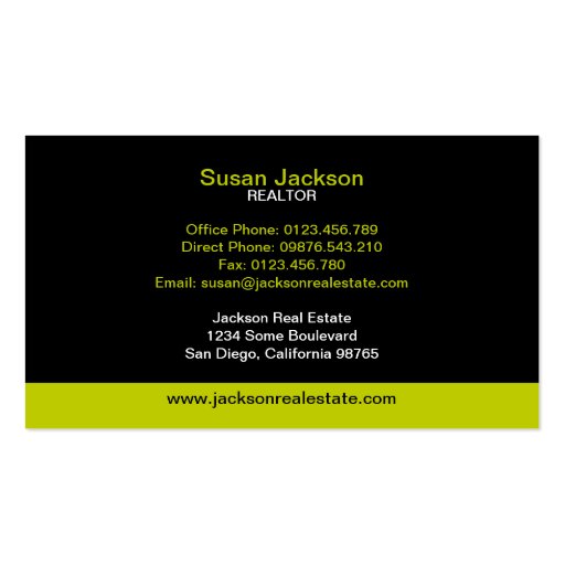 Real Estate Business Card With Photo (back side)
