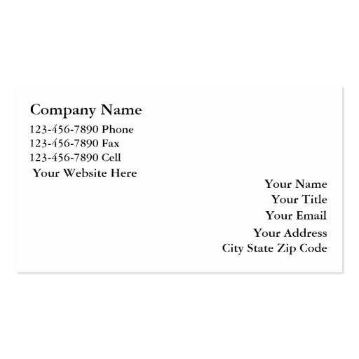 Real Estate Business Cards (back side)