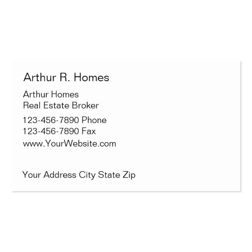 Real Estate Business Cards (back side)