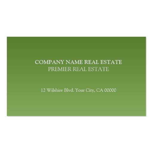 Real Estate Business Cards - Olive Green (back side)