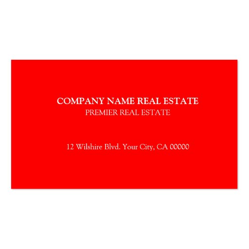 Real Estate Business Cards Template - Red Combo (back side)
