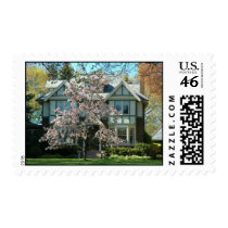 Real Estate Cherry Blossom House Stamp by BestCards Real Estate Cherry Blossom House Stamp