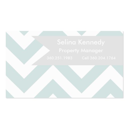 Real Estate | Chevron teal Business Card Template (front side)