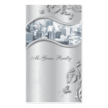 Real Estate Elegant Stylish Business Card Silver