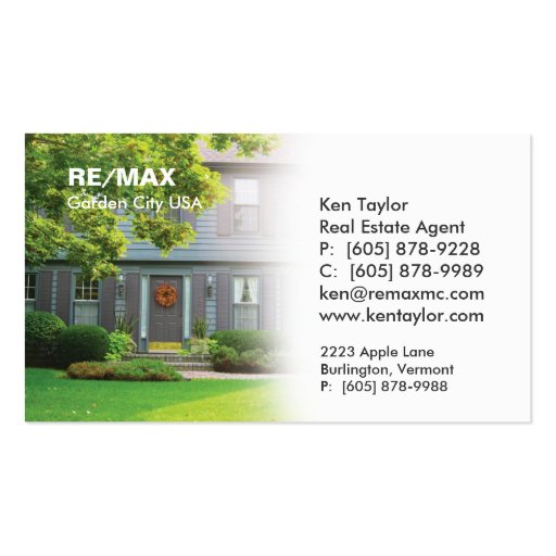 Real Estate Gray House Business Card (front side)