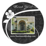 Real Estate Home Sticker Thank You Black Damask