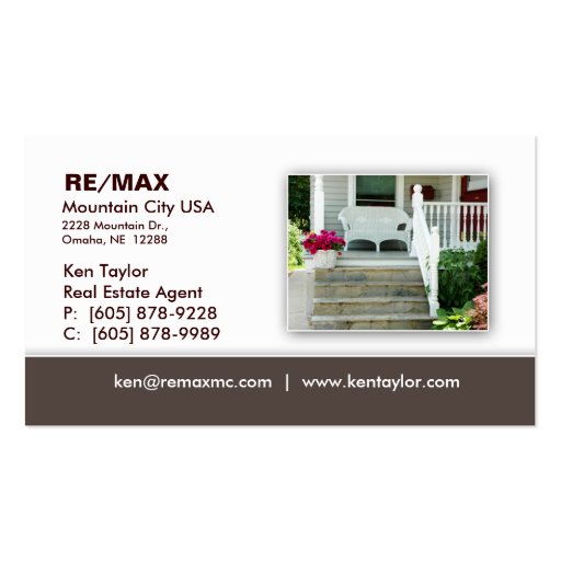 Real Estate House Porch Business Card (back side)