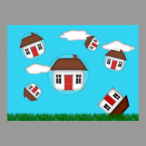 Real Estate Housing Bubble Illustration Poster posters
