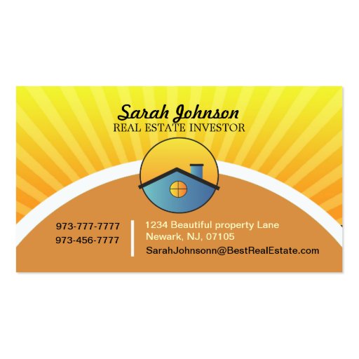 Real Estate Investor Business Card Template (front side)