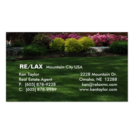 Real Estate / Landscaping Business Card (back side)