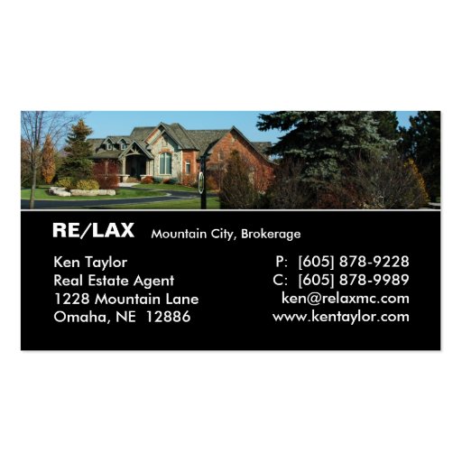 Real Estate Luxury Home Business Card Black (front side)