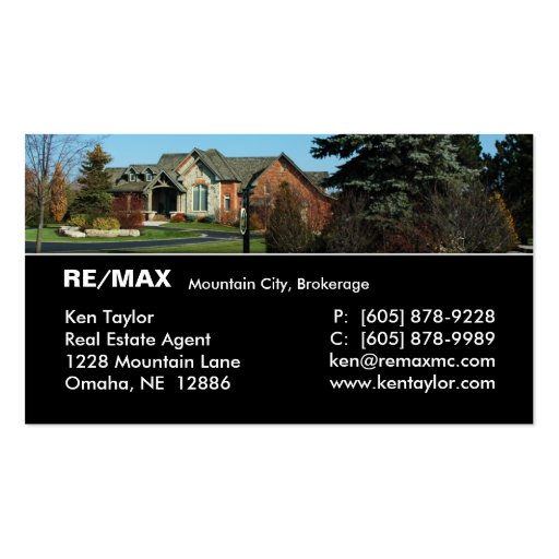 Real Estate Luxury Home Business Card Black (front side)
