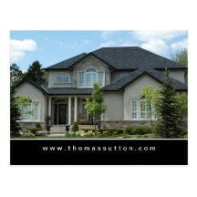Real Estate Postcards Beige Stucco House