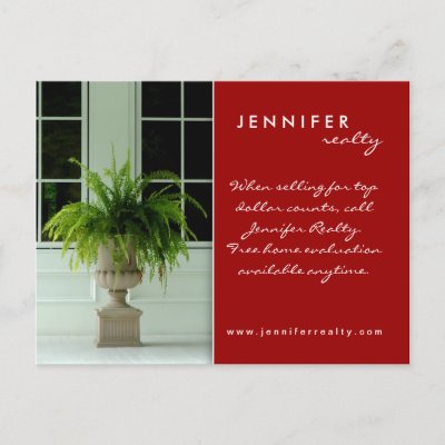 Real Estate Postcards Green Fern House Red by BestCards