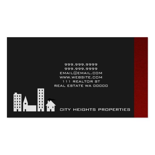 Real Estate Realtor Property Manager Building City Business Card (back side)