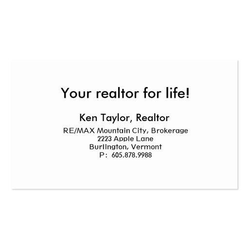 Real Estate Townhouse Business Card Black (back side)